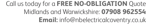 NB Electrical Coventry | Qualified Electricians Free Quotes